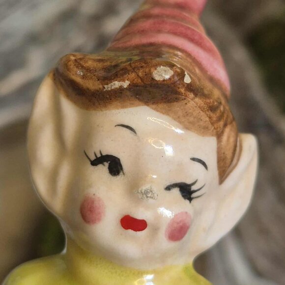 Vintage Pixie Elf & Wheelbarrow Planter - Picture 8 of 9